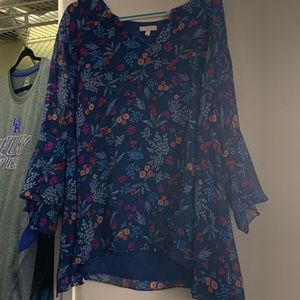 Marybelle 5x Sheer Floral with Bell Sleeves